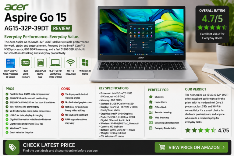 Acer Aspire Go 15 Laptop (AG15-32P-39DT) Review